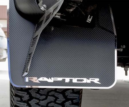 American Car Craft 2010-2014 Ford Raptor - RAPTOR Style Carbon Fiber Mud Guards, 3 Layer Construction (Raptor Style CF Full Set) 772030