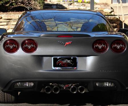 American Car Craft 2005-2013 C6 Corvette - Tribal Skulls with Blackout Kit 8Pc, Polished Stainless Steel/Blackout Film 042074