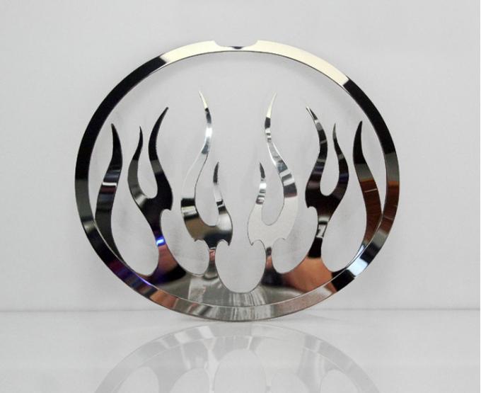 American Car Craft 2005-2013 C6 Corvette - Taillight Covers Polished Flame Style 4Pc, Polished Stainless Steel 042070