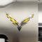 American Car Craft 2014-2019 C7 Corvette - Alternator Cover Crossed Flags Emblem, Stainless Steel, Choose Color 053091