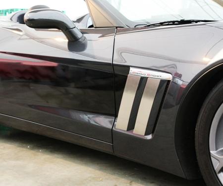 American Car Craft 2010-2013 C6 Grand Sport Corvette - Fender Trim Plates 4Pc, Brushed Stainless Steel 042083