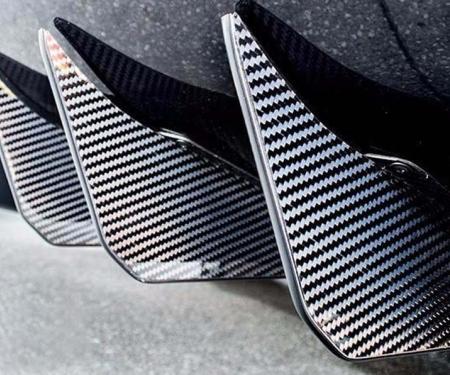 American Car Craft 2014-2019 C7 Z06/GS Corvette - Rear Diffusers Carbon Fiber Wrapped 6Pc, Stainless Steel (Polished Stainless) 052097