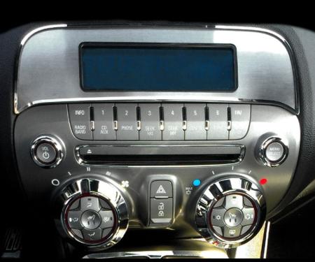 American Car Craft 2010-2015 Camaro - Factory Radio Trim Plate, Brushed Stainless Steel with Polished Bezel 101044