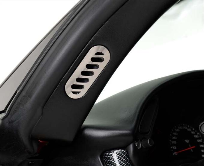 American Car Craft 1997-2004 C5/Z06 Corvette - Pillar Vent Covers 2Pc, Polished Stainless Steel 031029