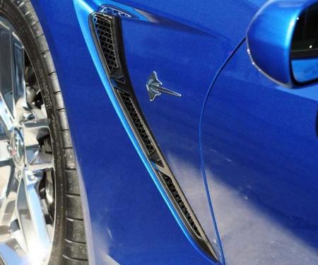 American Car Craft 2014-2019 C7 Corvette Stingray - Front Side Vent Mesh Grille Overlay 6Pc, Stainless Steel 052008