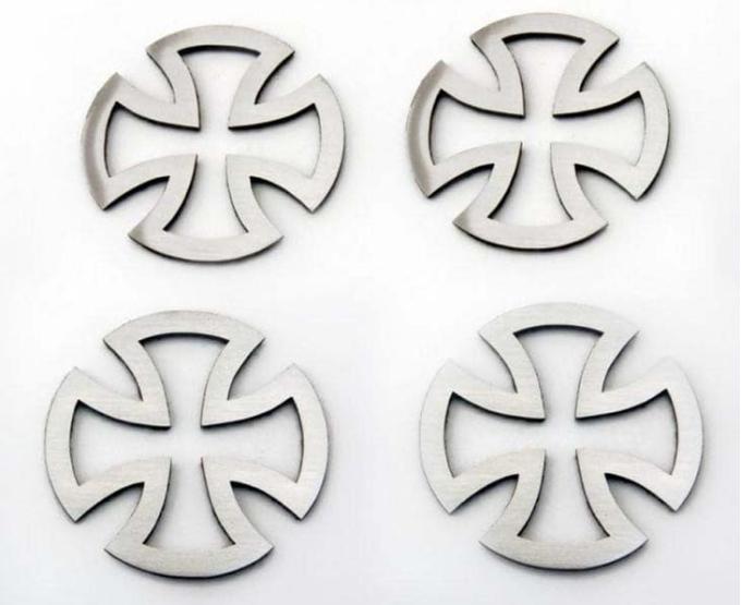 American Car Craft Iron Cross Emblems 4Pc, Stainless Steel (Brushed) 172012