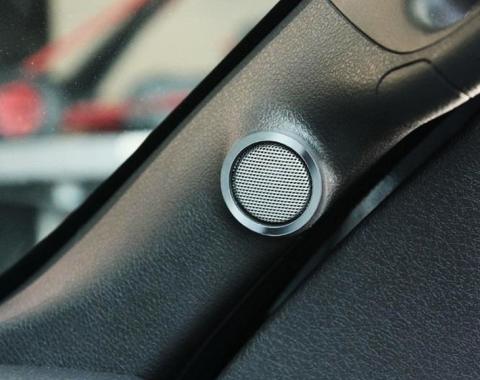 American Car Craft 2010-2014 Ford F150/Raptor - Tweeter Trim Rings 2Pc, Stainless Steel (Brushed) 771007