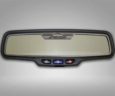 American Car Craft 2010-2014 Camaro RS - Rear View Mirror Trim 'RS' Rectangle mirror, Brushed Stainless Steel 101043