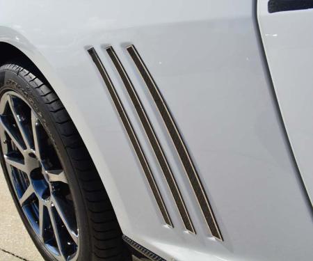 American Car Craft 2010-2014 Camaro - Carbon Fiber Fender Vent Trim Kit, Carbon Fiber & Stainless Steel 102092