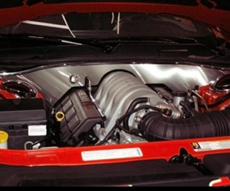 American Car Craft 2008-2011 Challenger SRT8 6.1L - False Firewall with cap, Brushed Stainless Steel 153010