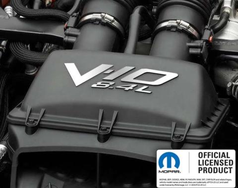American Car Craft 2008-2010 Dodge Viper - Air Box Letters "V-10 8.4L", Polished Stainless Steel 973003
