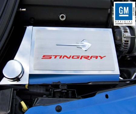 American Car Craft 2014-2019 Corvette Z06/Z51/C7 - Fuse Box Cover Stingray Emblem & Lettering, Stainless Steel, Choose Color 053033