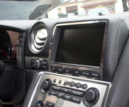 American Car Craft 2010-2013 Nissan GT-R - Navigation Trim, Brushed/Polished Stainless Steel 161007