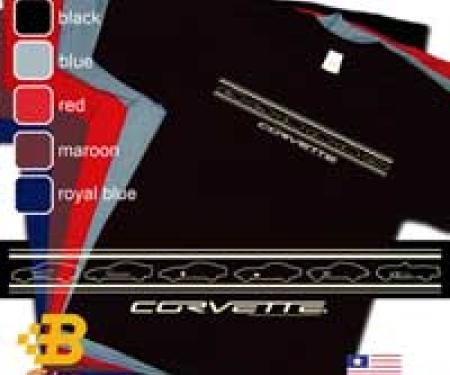 Corvette Generation Stripe American Made Tee Shirt, Royal Blue