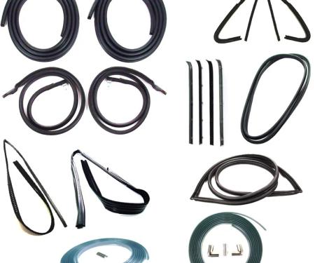 AMD Weatherstrip Kit, Full, w/ Chrome Reveal Lock Strip, w/ 2-pc Vent Window Weatherstrips (15pcs), 81-85 Chevy GMC C/K Pickup 2DR Standard Cab G-CWK111281