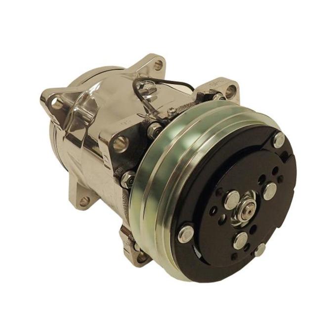 Vintage Air Sanden SD 508 Rear Exit Compressor Double V-groove pulley Rear Exit Polished Finish 047001-SUQ