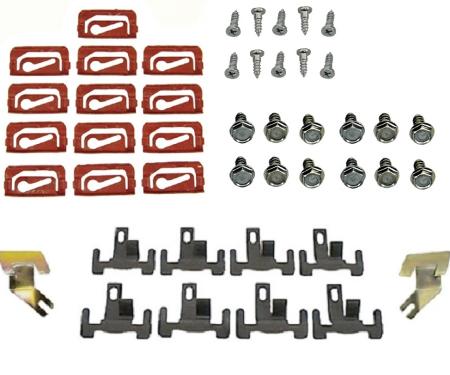 Redline Restomotive® 1967-1969 Camaro / Firebird Coupe Complete Windshield Molding Clip and Fastener Kit
