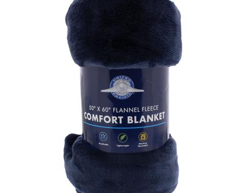United Pacific 50" X 60" Flannel Fleece Comfort Blanket - Navy Blue 99113