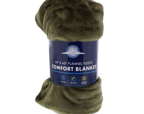 United Pacific 50" X 60" Flannel Fleece Comfort Blanket - Olive Green 99116
