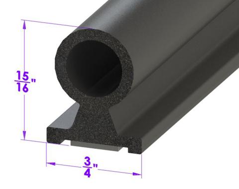 Metro Moulded Parts Adhesive Backed Weatherstripping, Bulb Style LP 78348
