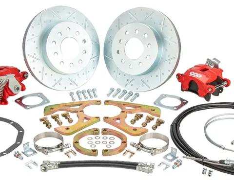 Classic Performance 11" Rear Disc Brake Wheel Kit w/ E-Brakes 67-72 Chevy 1/2 Ton Truck, Red Calipers, 5 x 5 6772RWBK-5E-ARGX-R