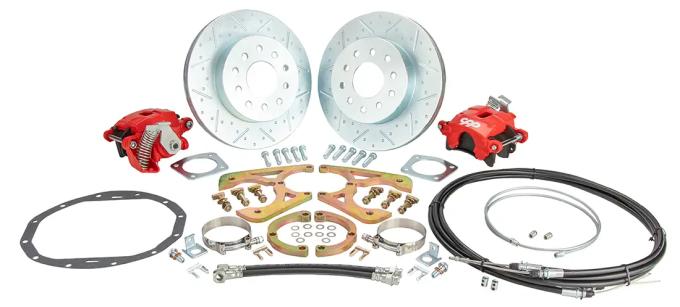 Classic Performance 11" Rear Disc Brake Wheel Kit w/ E-Brakes 67-72 Chevy 1/2 Ton Truck, Red Calipers, 5 x 5 6772RWBK-5E-ARGX-R