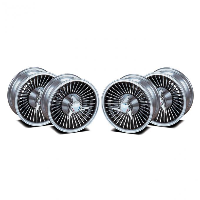 Corvette Direct Bolt Knockoff Wheel Set, Replica, 1966