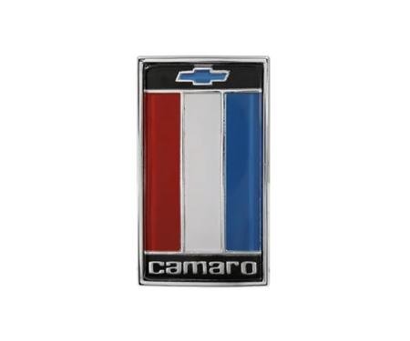 AMD Header Panel Emblem, "Camaro" with Bowtie Logo (Orange), 75-77 Camaro T-6843