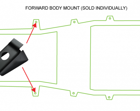 Key Parts '87-'95 Forward Body Mount 0480-300