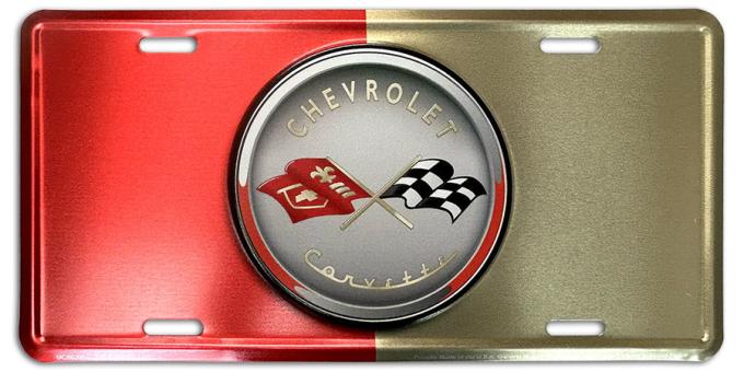 Chevrolet Corvette Bullseye License Plate - Aluminum