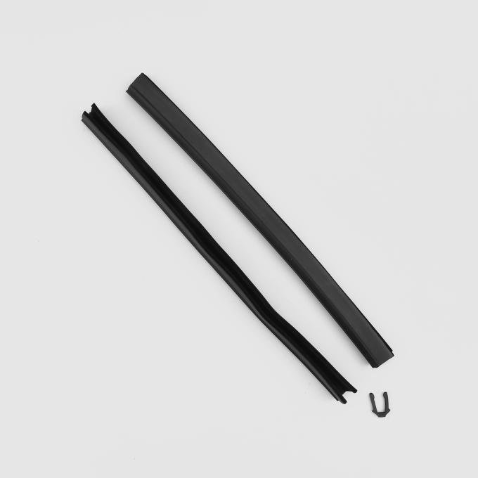 Detroit Muscle Technologies Mopar E body 70-74 Quarter Window Rear Lower Run Channel Flocked Rubber Guide EXX7074WS70-AS2001A
