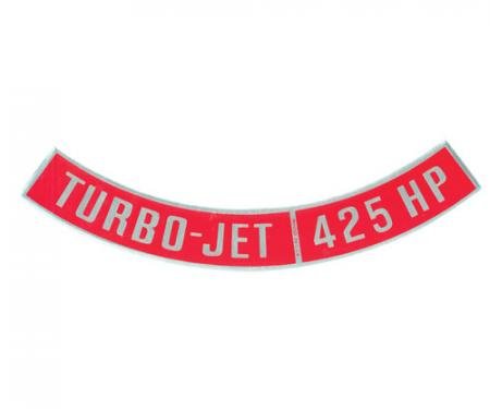 Camaro Air Cleaner Decal, Turbo-Jet 425 HP, 1969