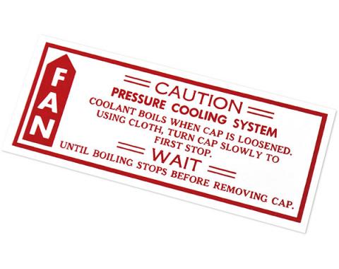 Camaro Caution Cooling/Fan Decal, 1979-1980