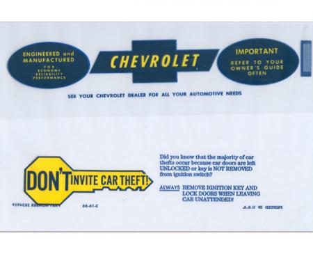 Full Size Chevy Owner's Manual Pouch, Plastic, 1967-1968