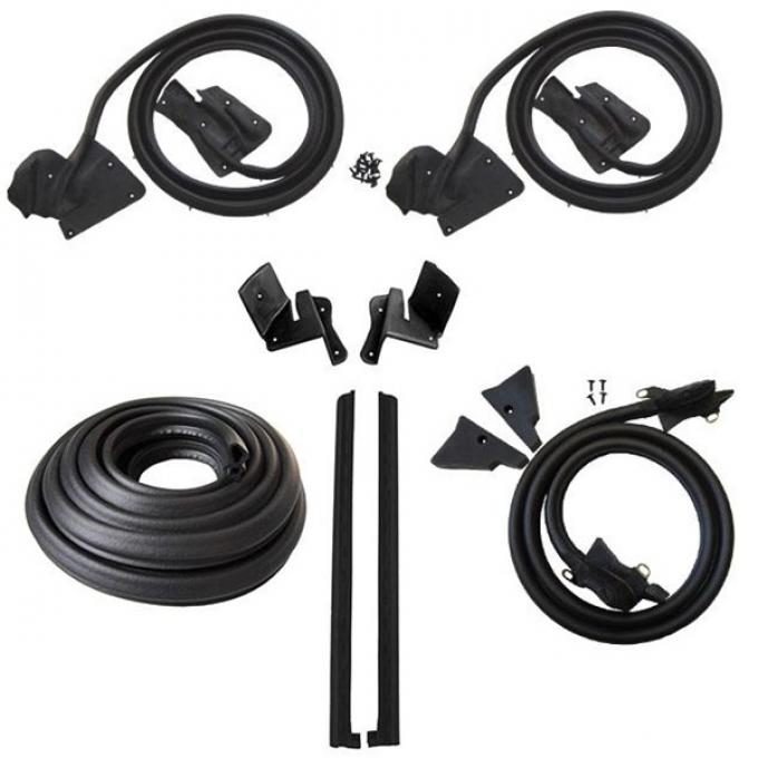 Lincoln Mark V 2 Door Coupe Body Weatherstrip Seal Kit, 1977-1979