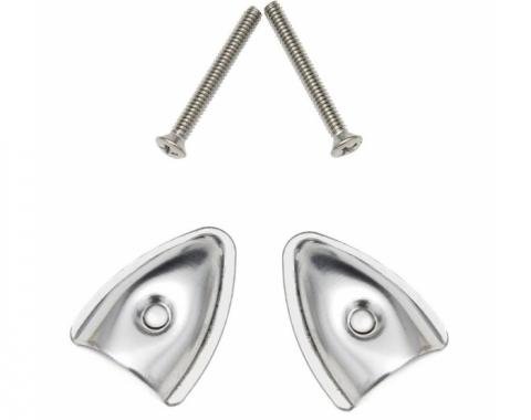 Corvette Convertible Top Trim End Cap & Screws, 4 Piece Set, 1956-1975