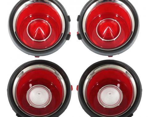 Trim Parts 1970-Early 1971 Chevrolet Camaro RS Back Up and Tail Light Lens Set A6708S