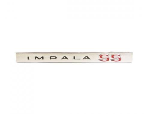 Trim Parts 1966 Chevrolet Impala Glove Box Door "Impala SS" Emblem W/Fasteners, Each 2590