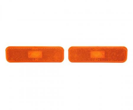 Trim Parts 1974-77 Chevrolet Camaro Dark Amber Front Marker Light Assembly, Pair A6742