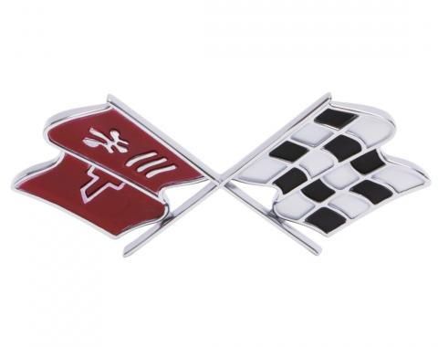 Trim Parts 1968 Chevrolet Corvette Fuel Door "X-Flag" Emblem, Each 5954