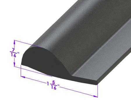 Metro Moulded Parts 1955-1963 Mercedes-Benz 190SL Rear Center Hardtop Seal. Sold by the Foot LP 110-Z/FT