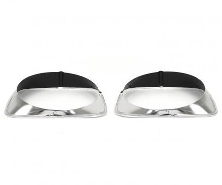 ACP Headlight Door Black Painted Polished Aluminum Mach 1 Pair FM-BH008G