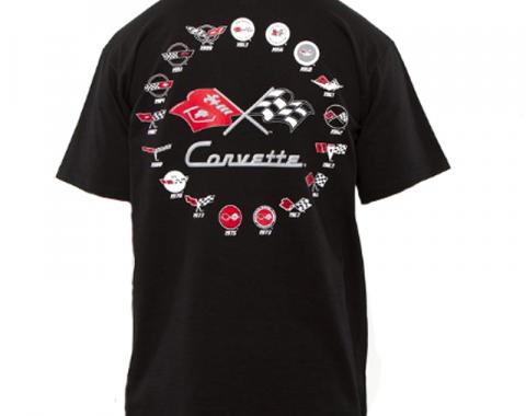 Corvette 5 Generation T-Shirt, Black