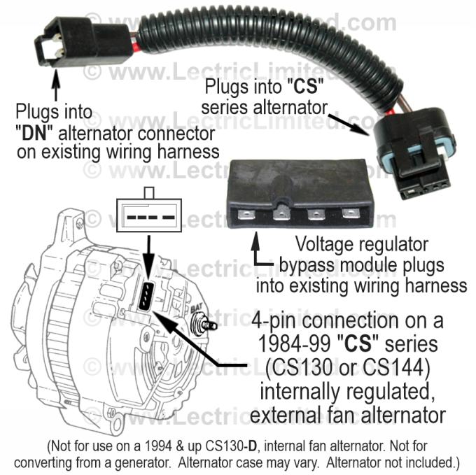 Lectric Limited 1963-1972 American Motors / Buick / Cadillac / Chevrolet / GMC / Oldsmobile / Pontiac Alternator Conversion Harness VAK6368CS