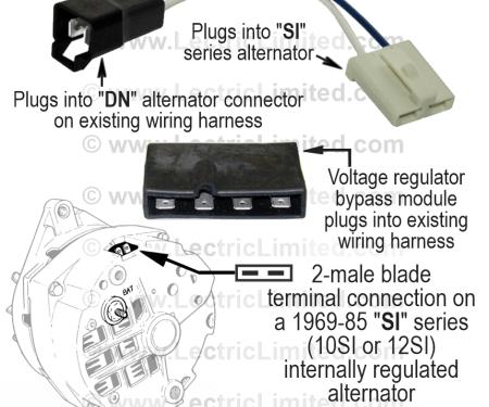 Lectric Limited 1963-1972 American Motors / Buick / Cadillac / Chevrolet / GMC / Oldsmobile / Pontiac Alternator Conversion Harness VAK6368SI