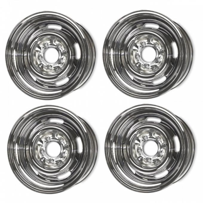 Camaro Rally Wheel Set, Chrome 15 x 7, 1967-1969