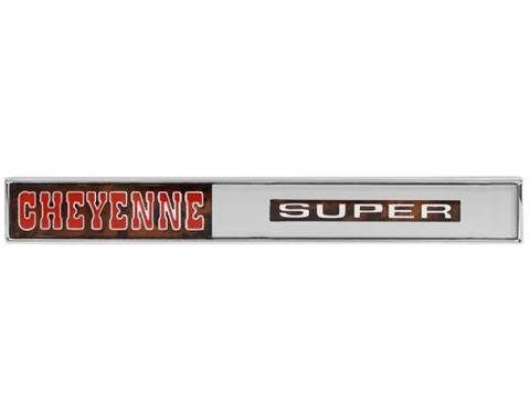 AMD Glove Box Door Emblem, CHEYENNE SUPER, 71 Chevy CK Pickup Truck T-9710