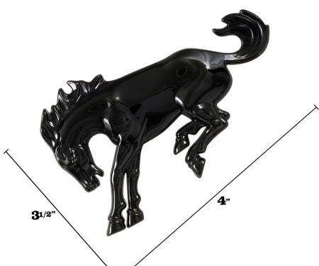 Dennis Carpenter Emblem - Bronco Horse - Universal - Peel & Stick Application - Black Chrome - 1966-96 Ford Bronco, 2021-22 Ford Bronco E2TZ-16228-BC