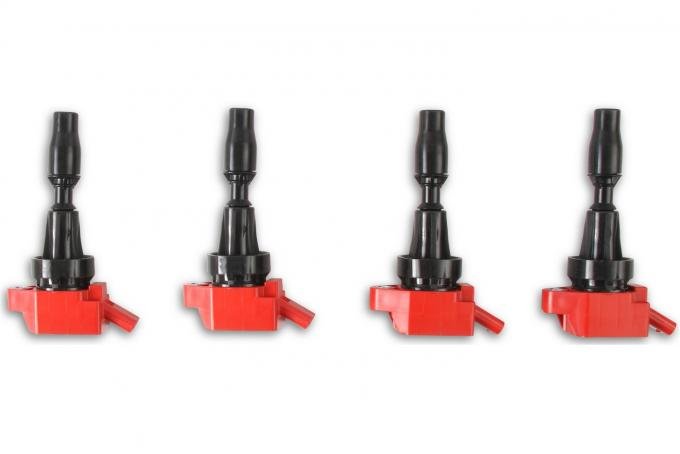 MSD Ignition Coil, Blaster Series, Fits Hyundai and KIA 1.6L Turbo, Red, 4-Pack 82694