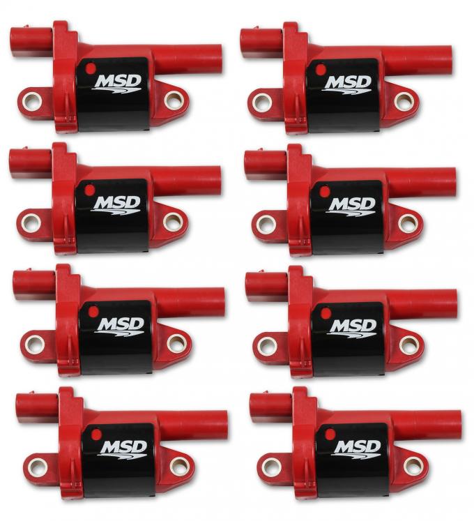 MSD Ignition Coil, GM Gen v Blaster Series, Gen v Direct Injected Engine, Red, 8-Pack, Round 82688